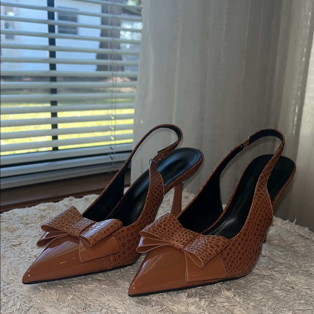 Elegant Brown Slingback Heels